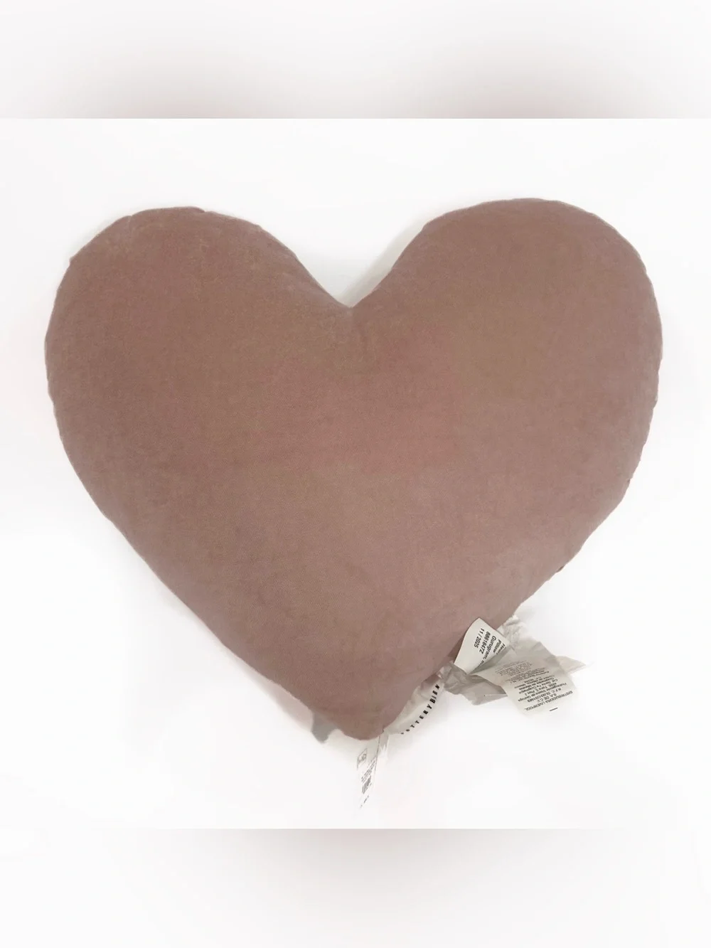 Pottery Barn Nude Blush Velvet Floral Embroidered Heart Pillow | 14x13